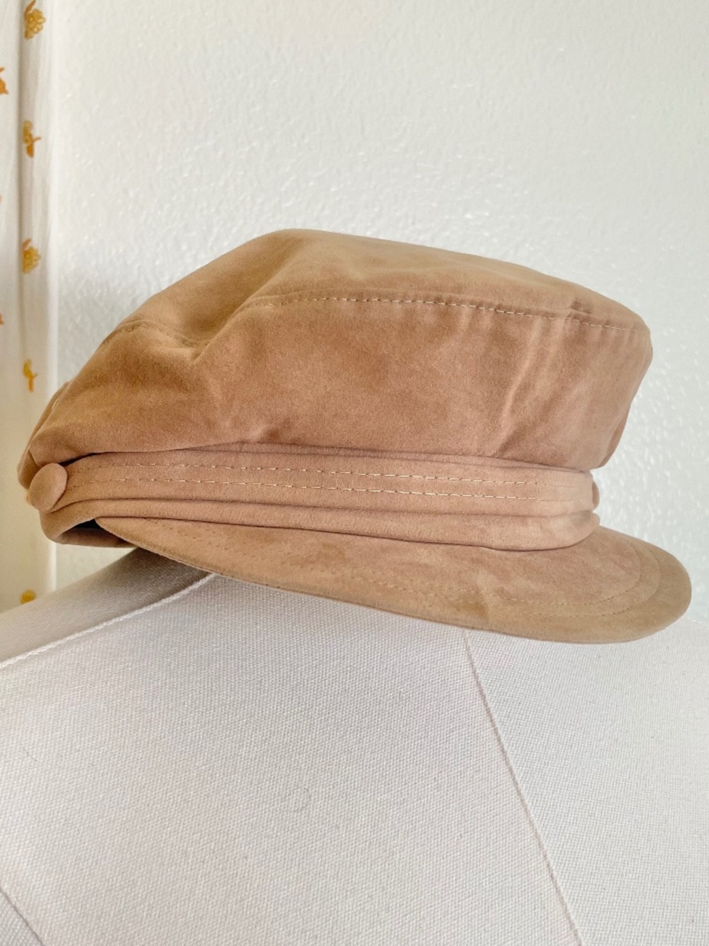 Vintage Beige Union Made Newsboy Cabbie Hat